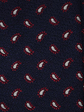 Cravatta 3 pieghe blu scuro in seta/cotone VALENTIA